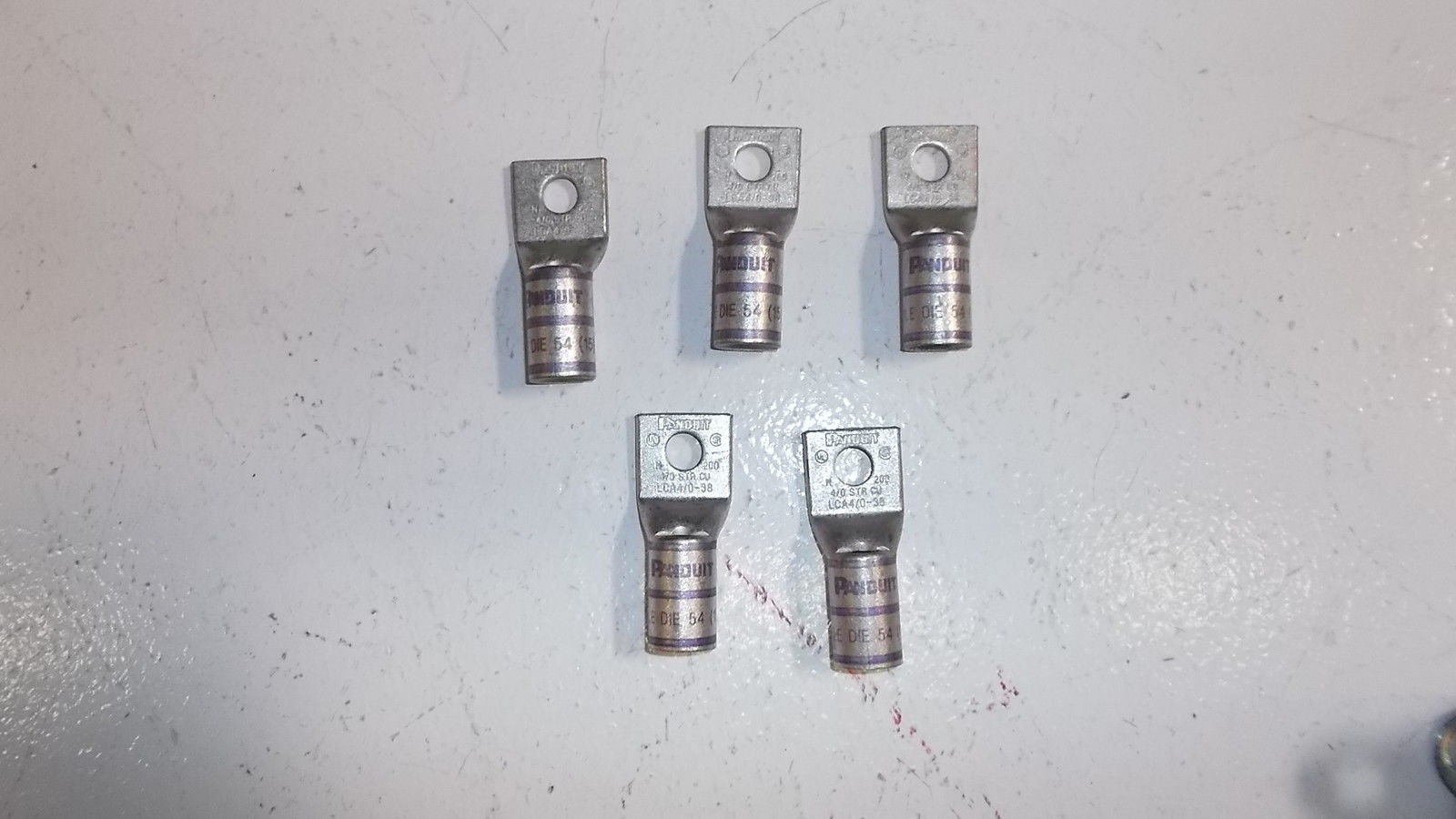 LOT OF 5 PANDUIT LUGS LCA4/0-38 *NEW NO BOX*
