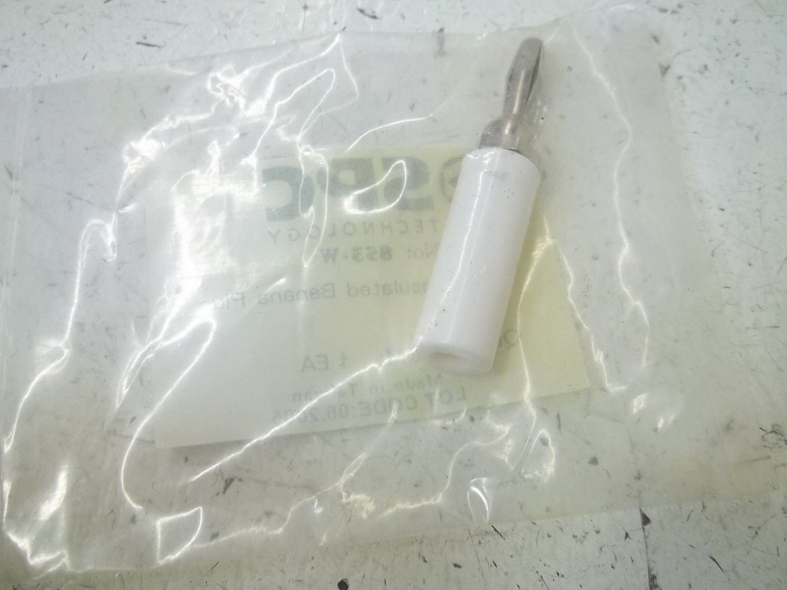 LOT OF 5 SPC 853-W INSULATED BANANA PLUG (WHITE) *NEW IN A BAG*