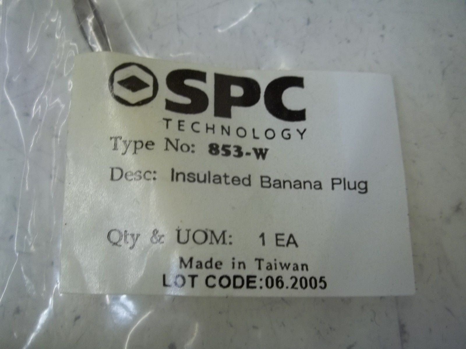 LOT OF 5 SPC 853-W INSULATED BANANA PLUG (WHITE) *NEW IN A BAG*