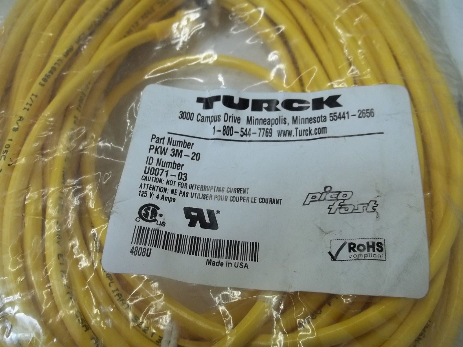 TURCK PKW3M-20 *NEW IN A FACTORY BAG*