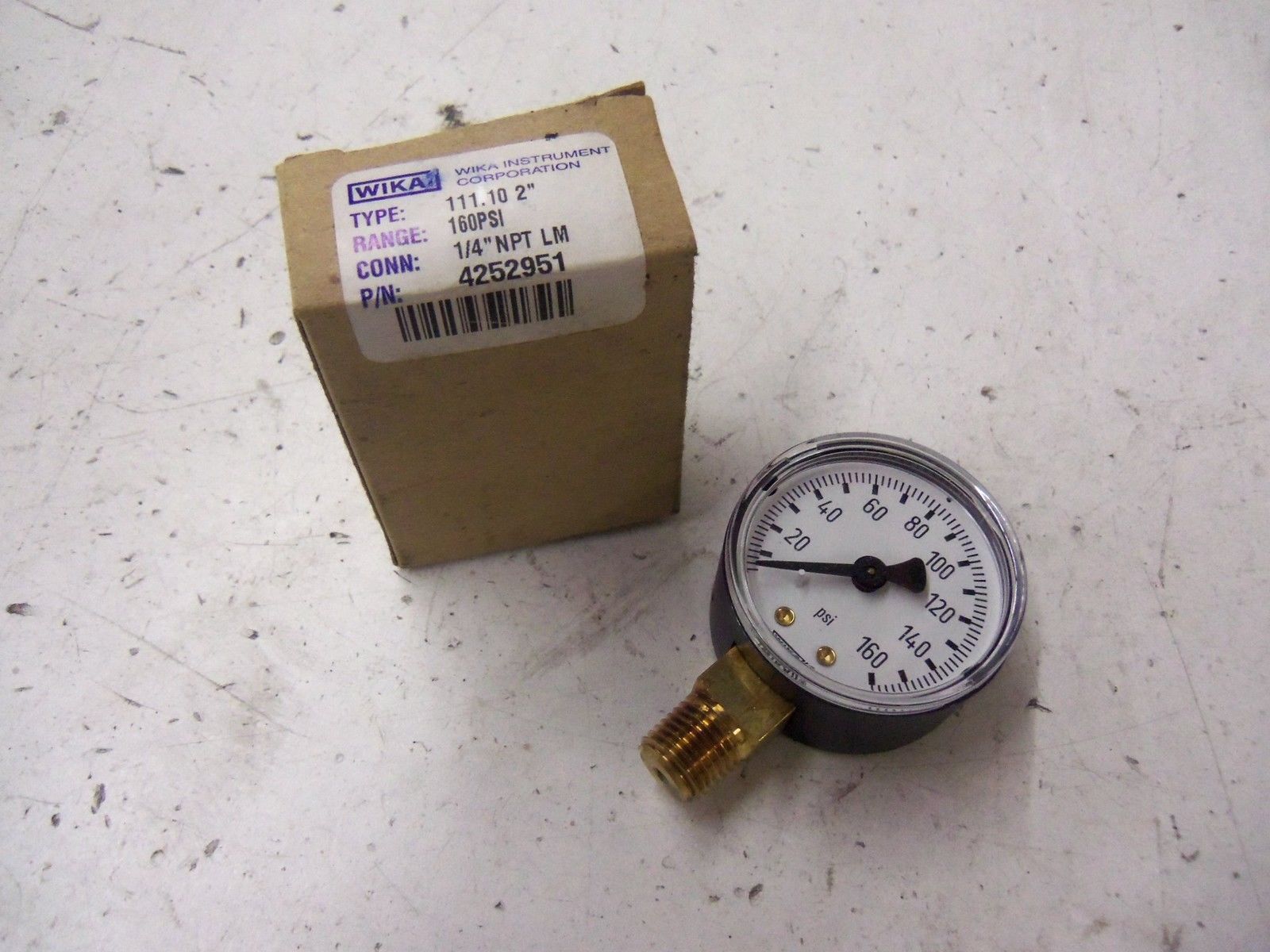 LOT OF 5 WIKA 111.10 2" PRESSURE GAUGE 160 PSI 4252951 *NEW IN BOX*