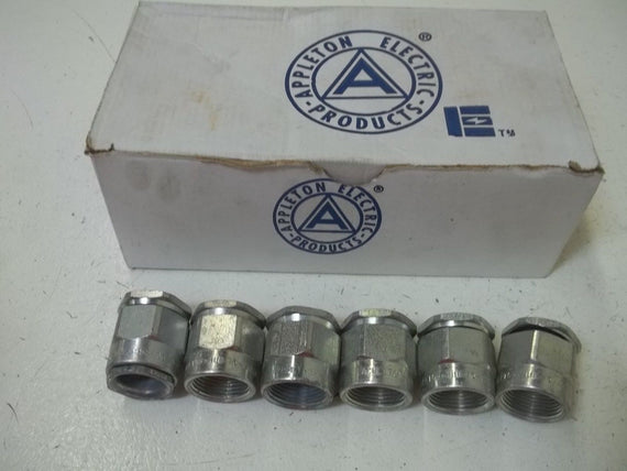 LOT OF 6 APPLETON HUB-75 3/4" STEEL CONDUIT HUBS *NEW IN BOX*