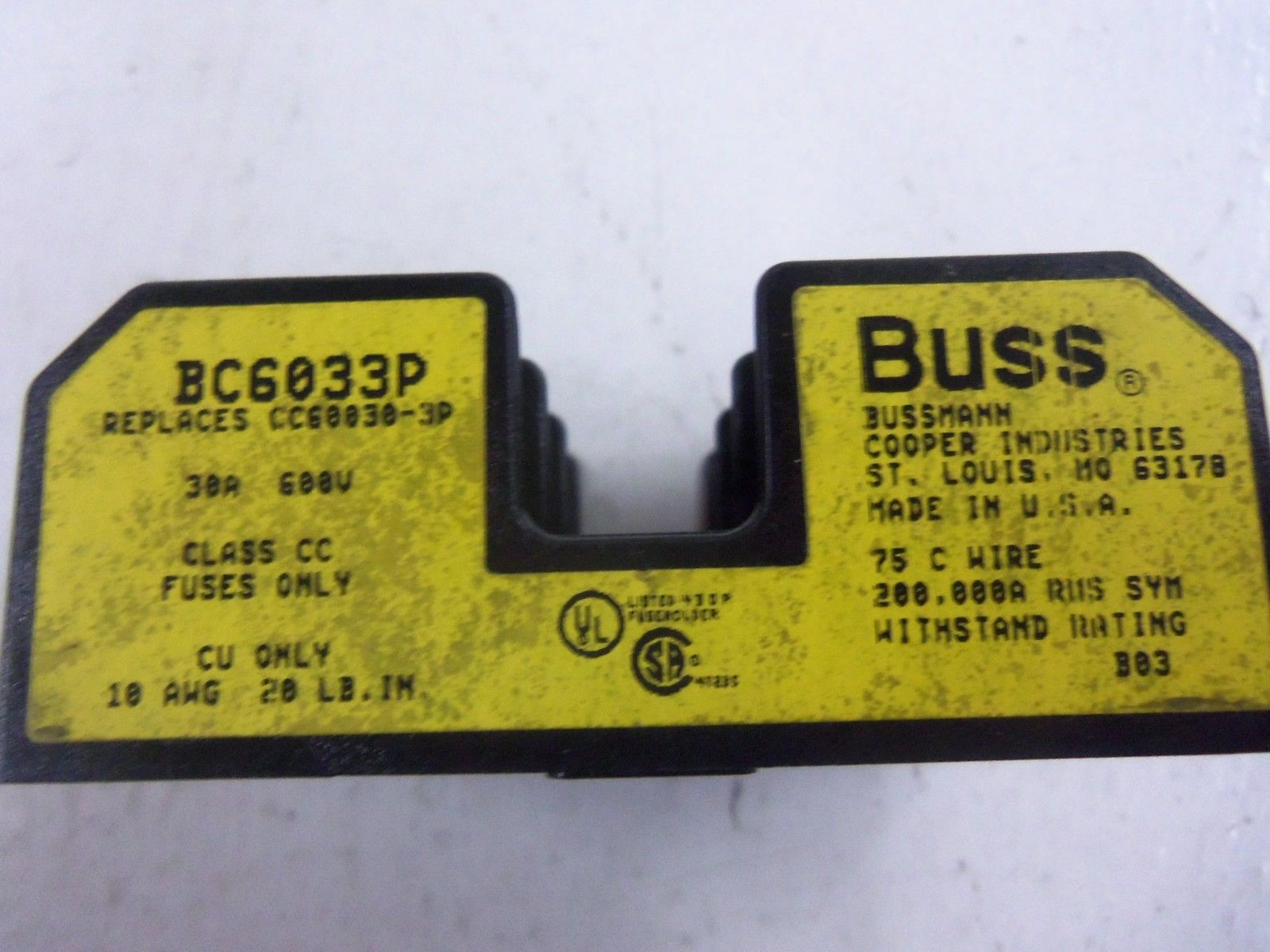 LOT OF 6 BUSSMANN BC6033P *NEW IN BOX*