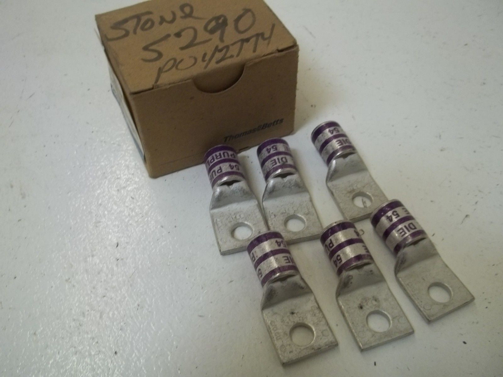 LOT OF 6 COLOR-KEYED 54112 ONE HOLE COPPER LUG *NEW IN BOX*