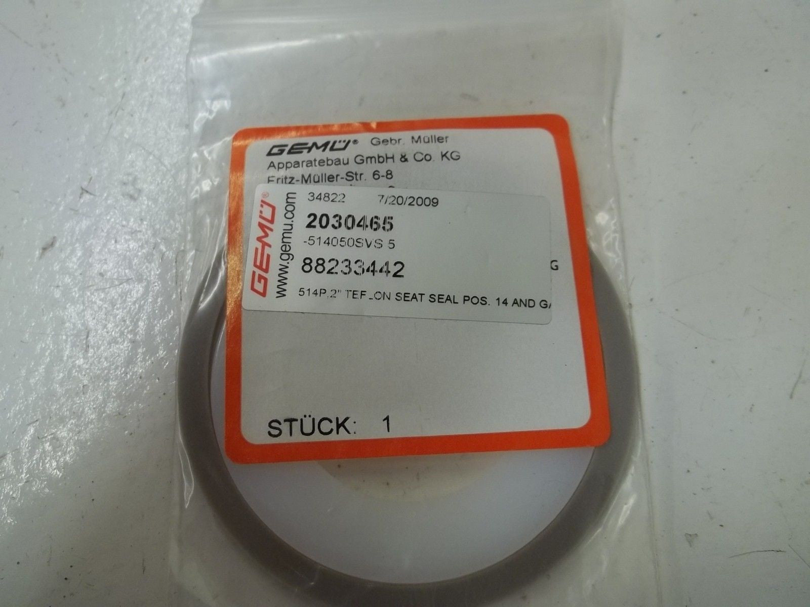 LOT OF 6 GEMU 2030465 *NEW IN A FACTORY BAG*