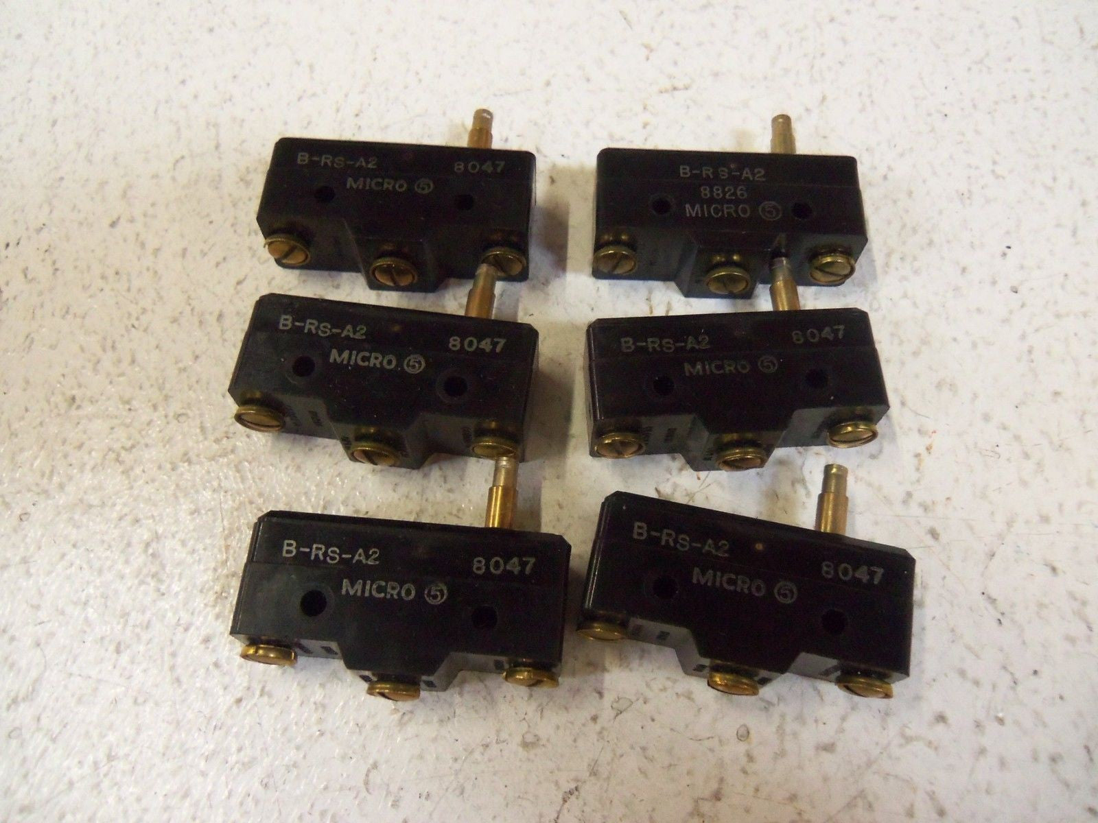 LOT OF 6 MICRO LIMIT SWITCH B-RS-A2 *NEW NO BOX*