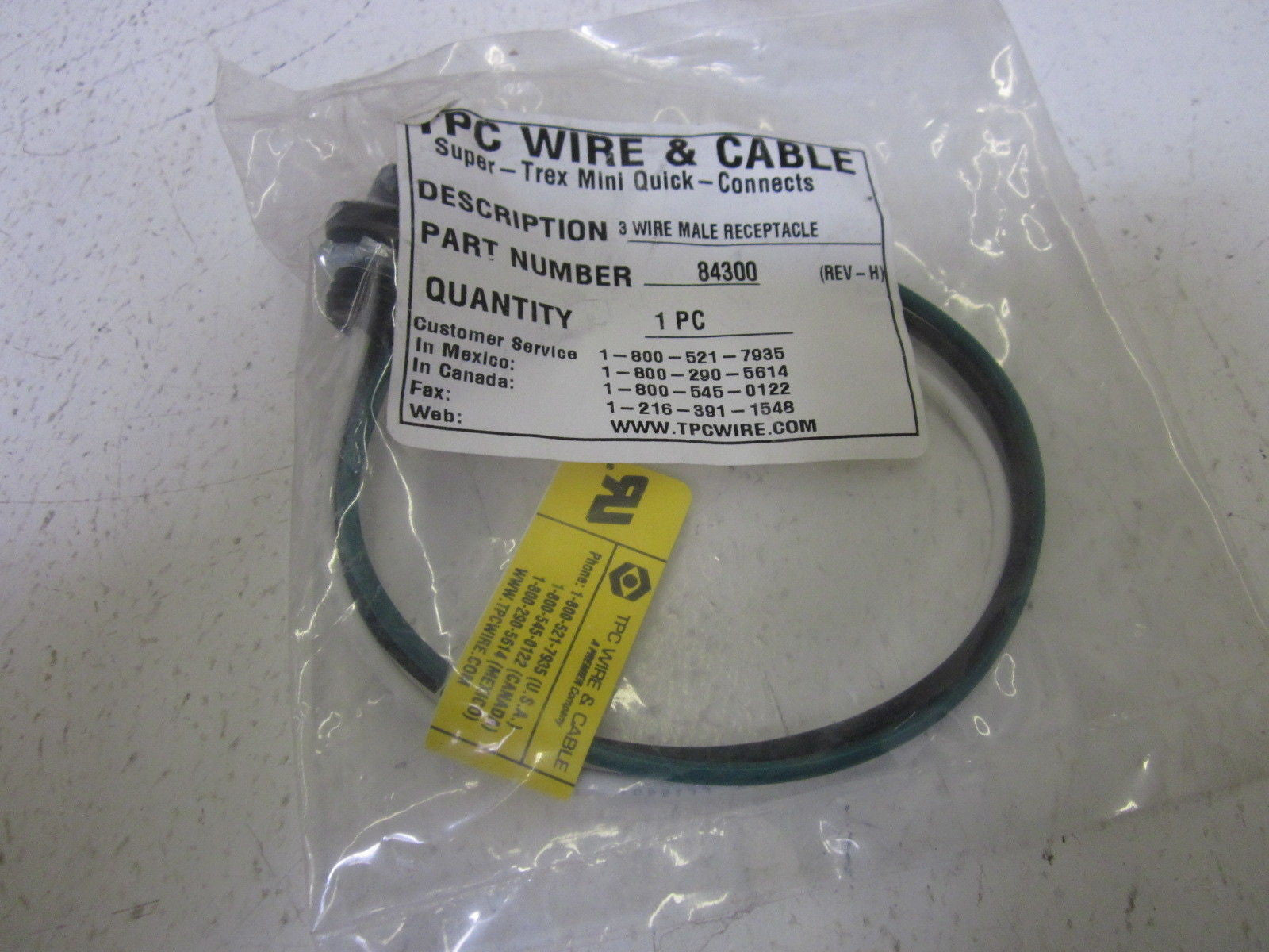 LOT OF 6 TPC WIRE & CABLE 84300 *NEW IN A FACTORY BAG*