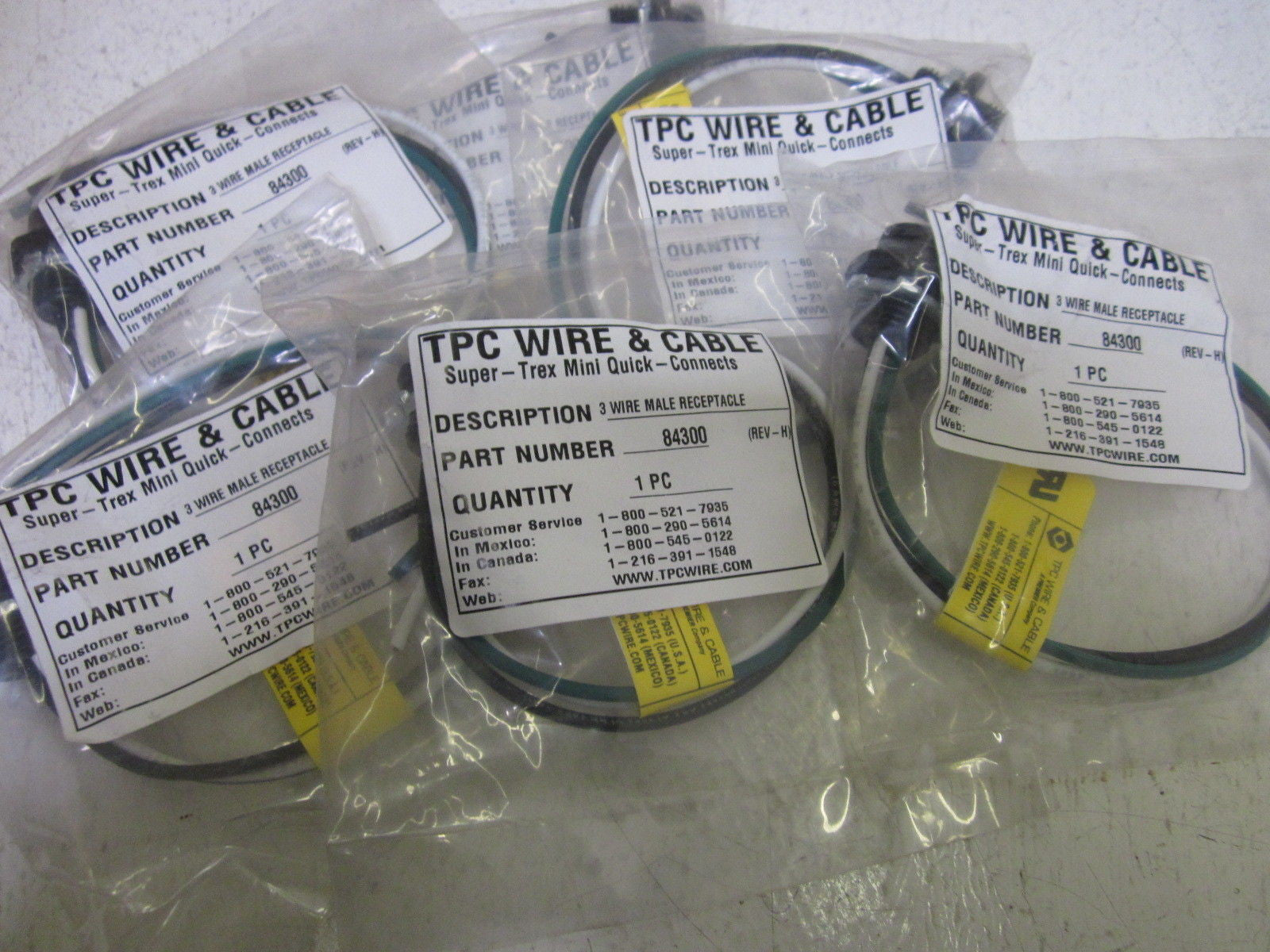 LOT OF 6 TPC WIRE & CABLE 84300 *NEW IN A FACTORY BAG*