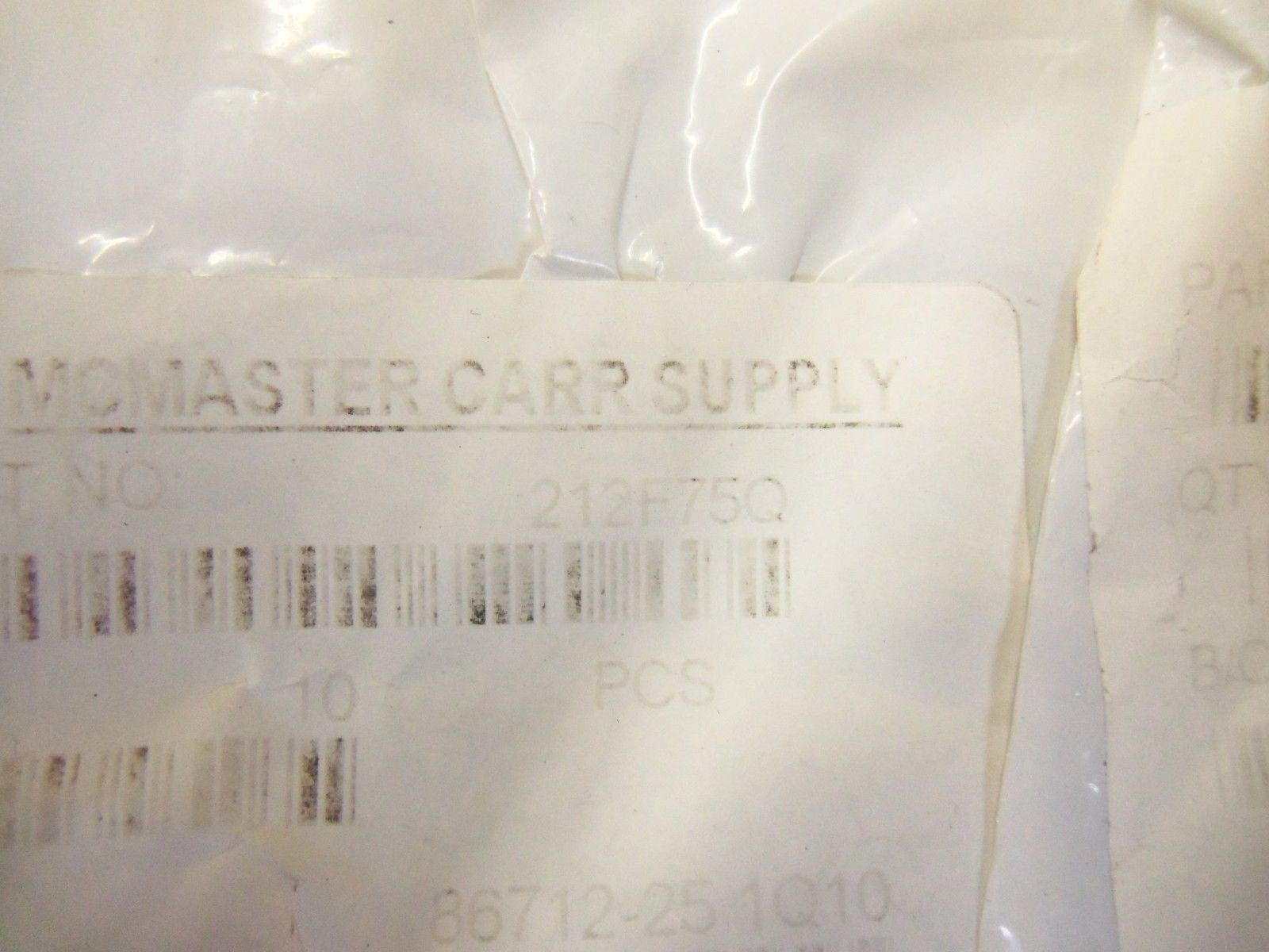 LOT OF 7 EACH 10 MC MASTER CARR SUPPLY 212F75Q *NEW IN BAG*