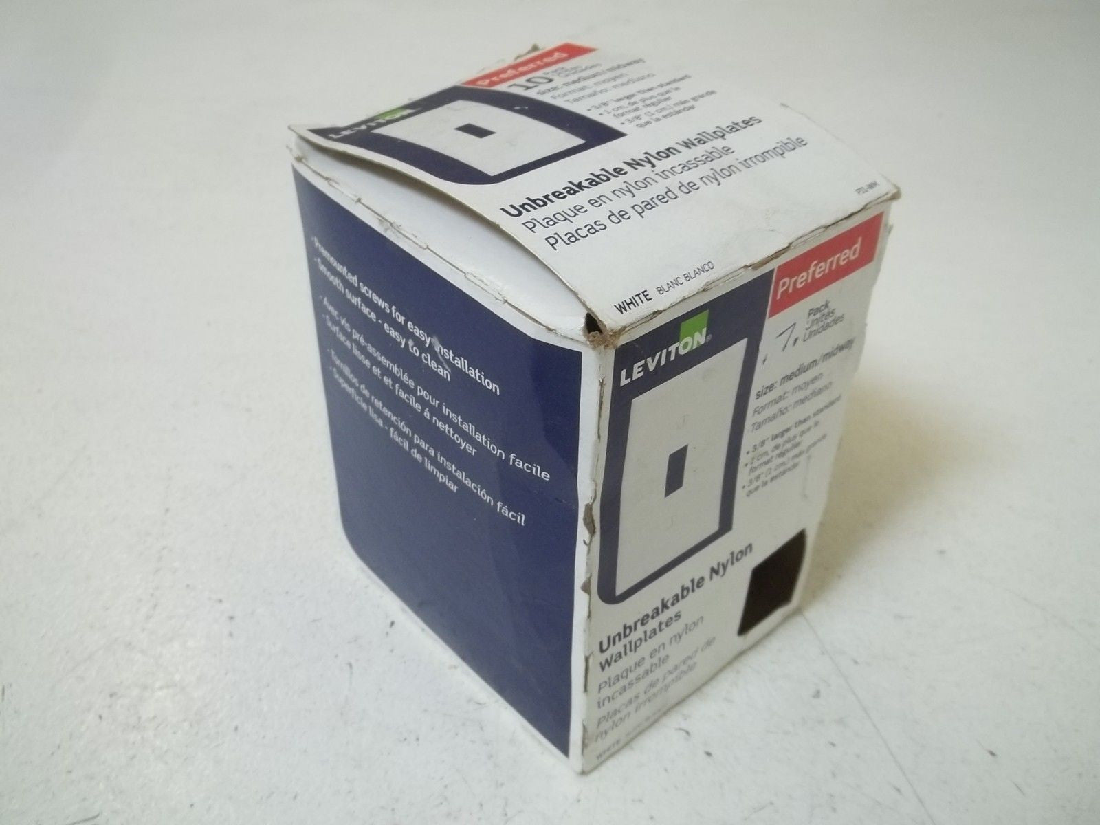 LOT OF 7 LEVITON M52-PJ1-WM UNBREAKABLE NYLON WALLPLATES*NEW IN BOX*
