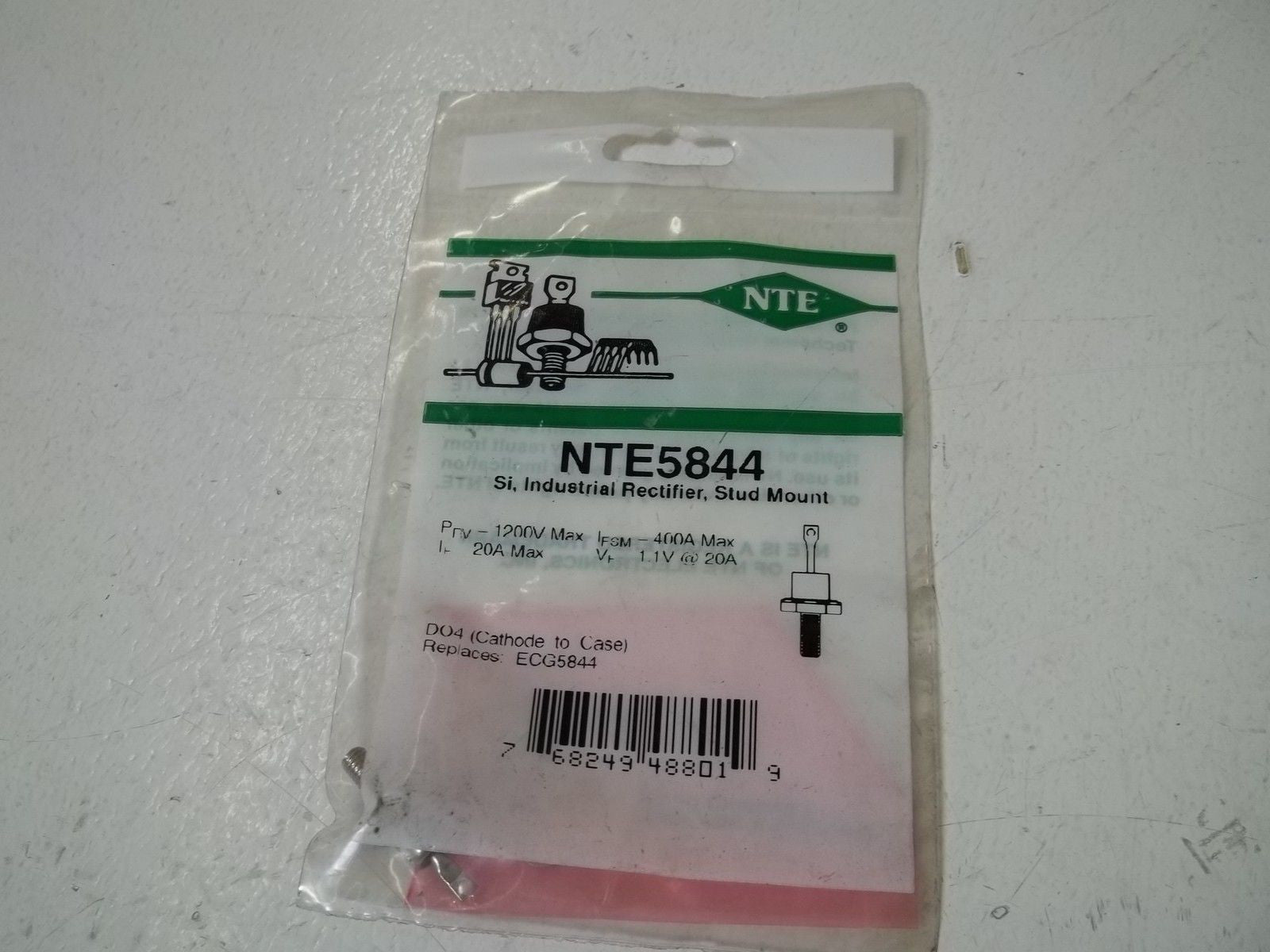 LOT OF 7 NTE  INC. NTE5844 SI, IND. RECTIFIER,STUD MOUNT *NEW IN A FACTORY BAG*