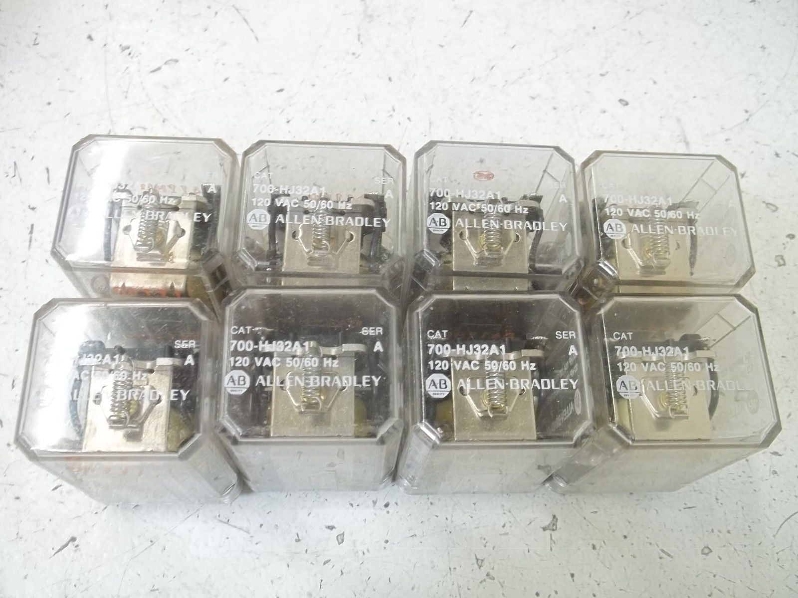 LOT OF 8 ALLEN BRADLEY 700-HJ32A1 SER.A RELAY *USED*