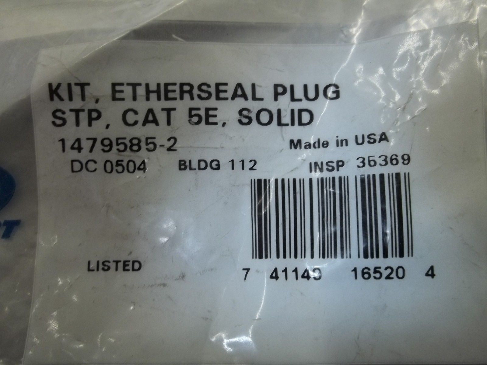 LOT OF 8 AMP NETCONNECT 1479585-2 KIT,ETHERSEAL PLUG *NEW IN A FACTORY BAG*