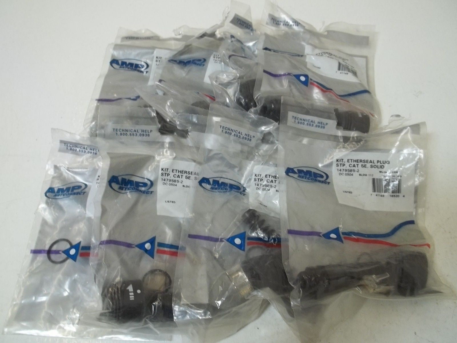 LOT OF 8 AMP NETCONNECT 1479585-2 KIT,ETHERSEAL PLUG *NEW IN A FACTORY BAG*