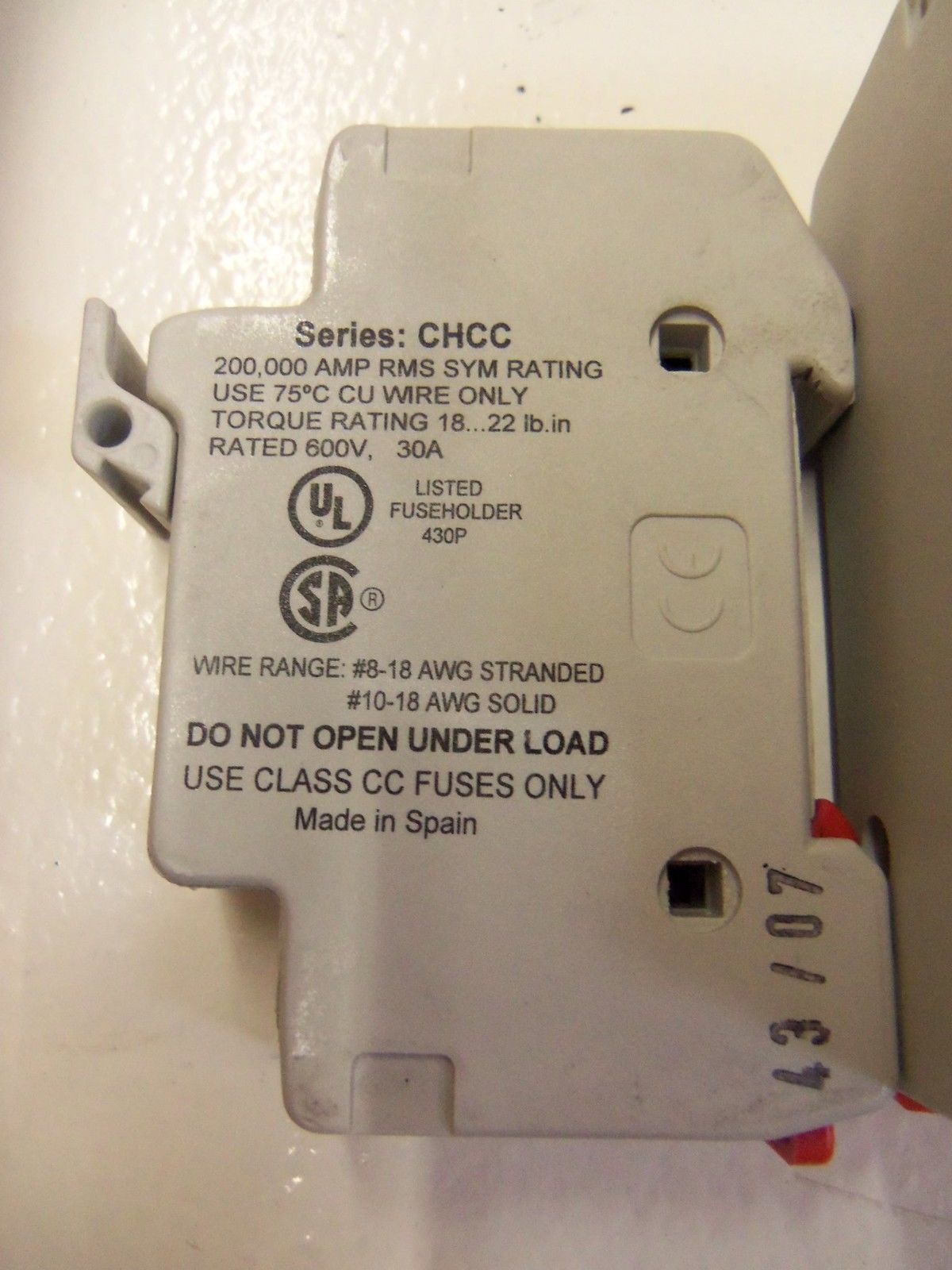 LOT OF 9 BUSSMANN CHCC1DI 600V *USED*