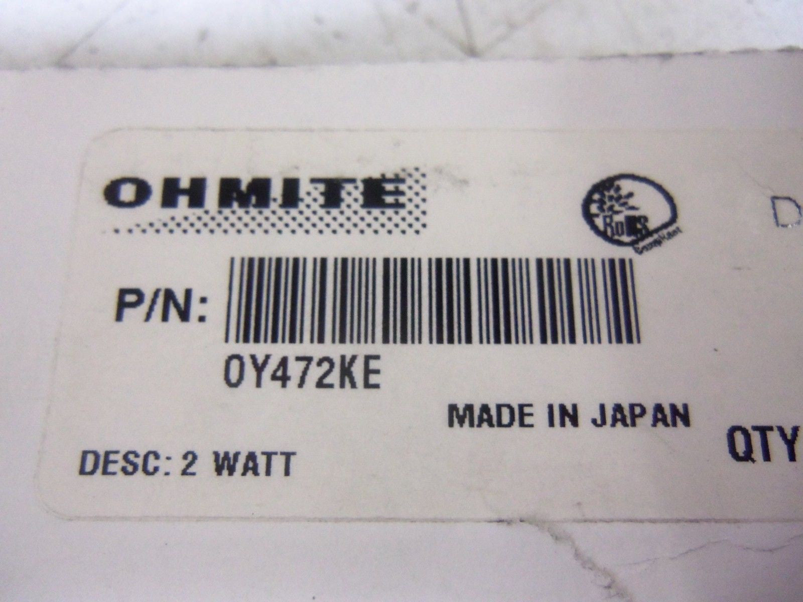 OHMITE 0Y472KE RESISTOR (PKG OF 9) *NEW IN ORIGINAL PACKAGE*