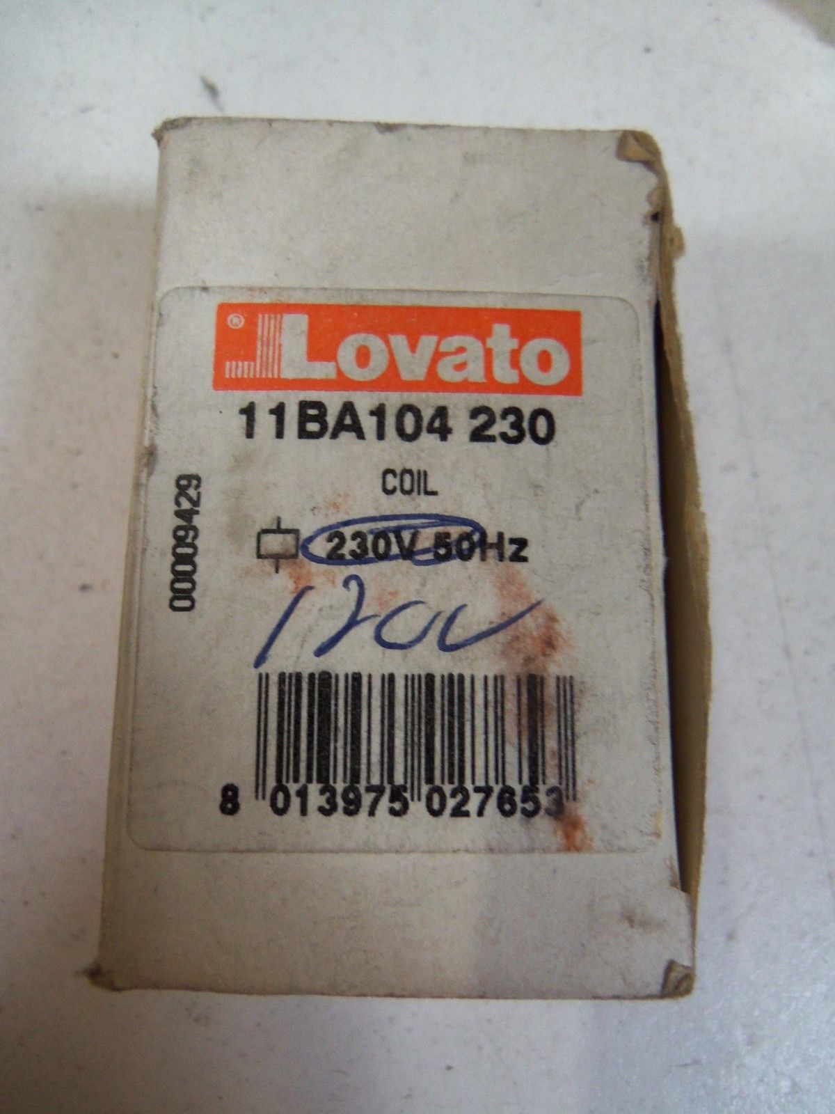 LOVATO COIL 120V 11BA104 230 *NEW IN BOX*