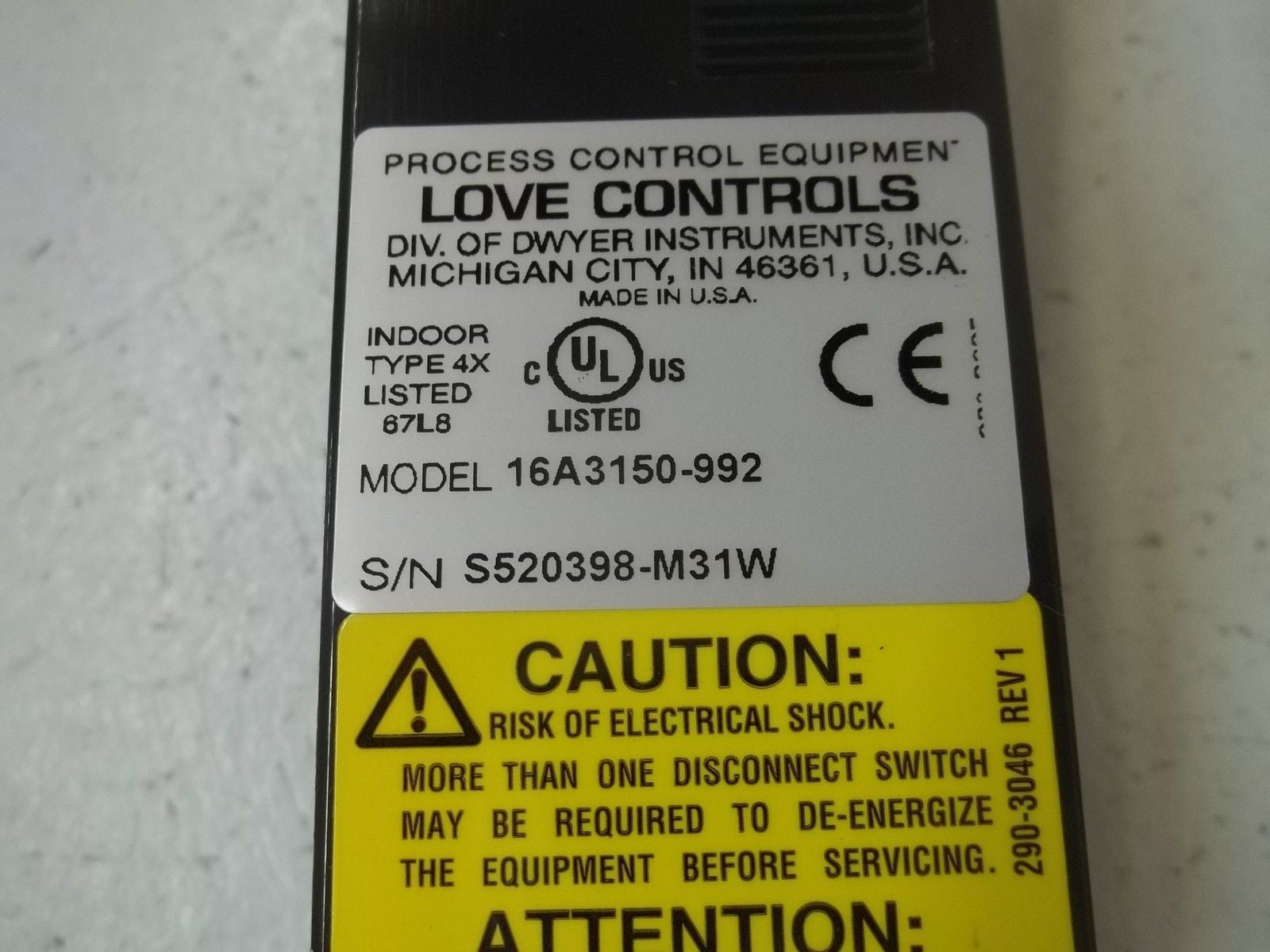 LOVE CONTROLS 16A3150-992 TEMPERATURE CONTROLLER *NEW IN BOX*
