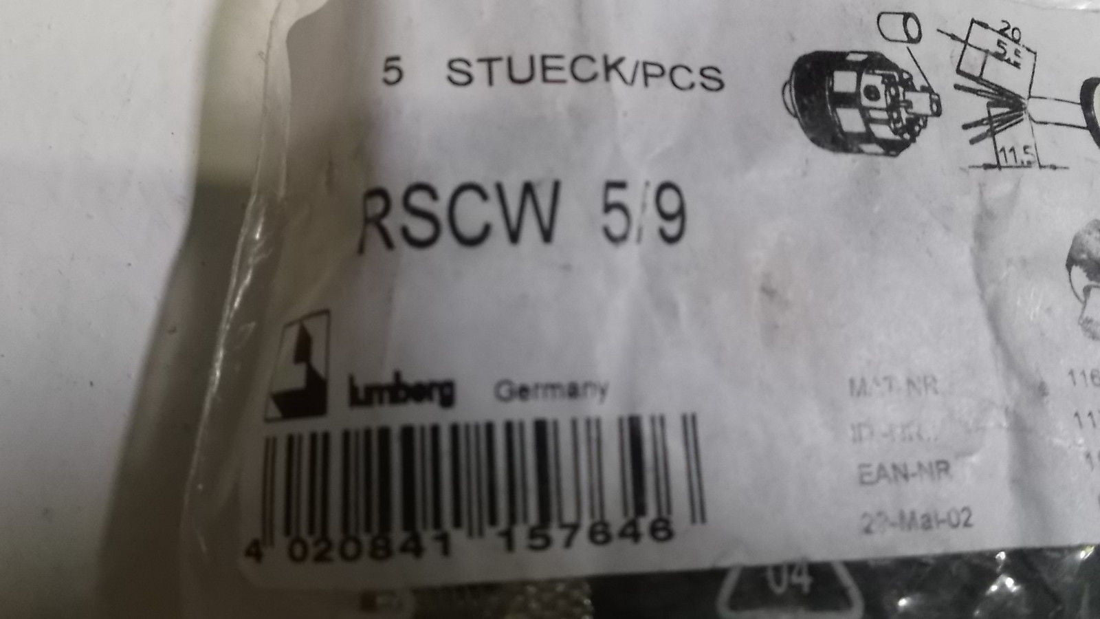 LUMBERG RSCW 5/9 *NEW IN PACKAGE*