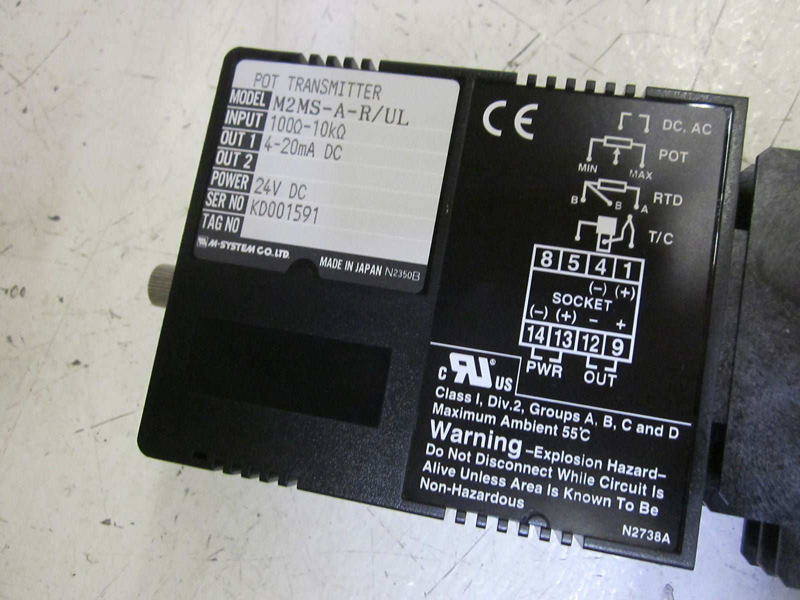 M-SYSTEMS CO. M2MS-A-R/UL POT TRANSMITTER 24VDC  *NEW IN BOX*