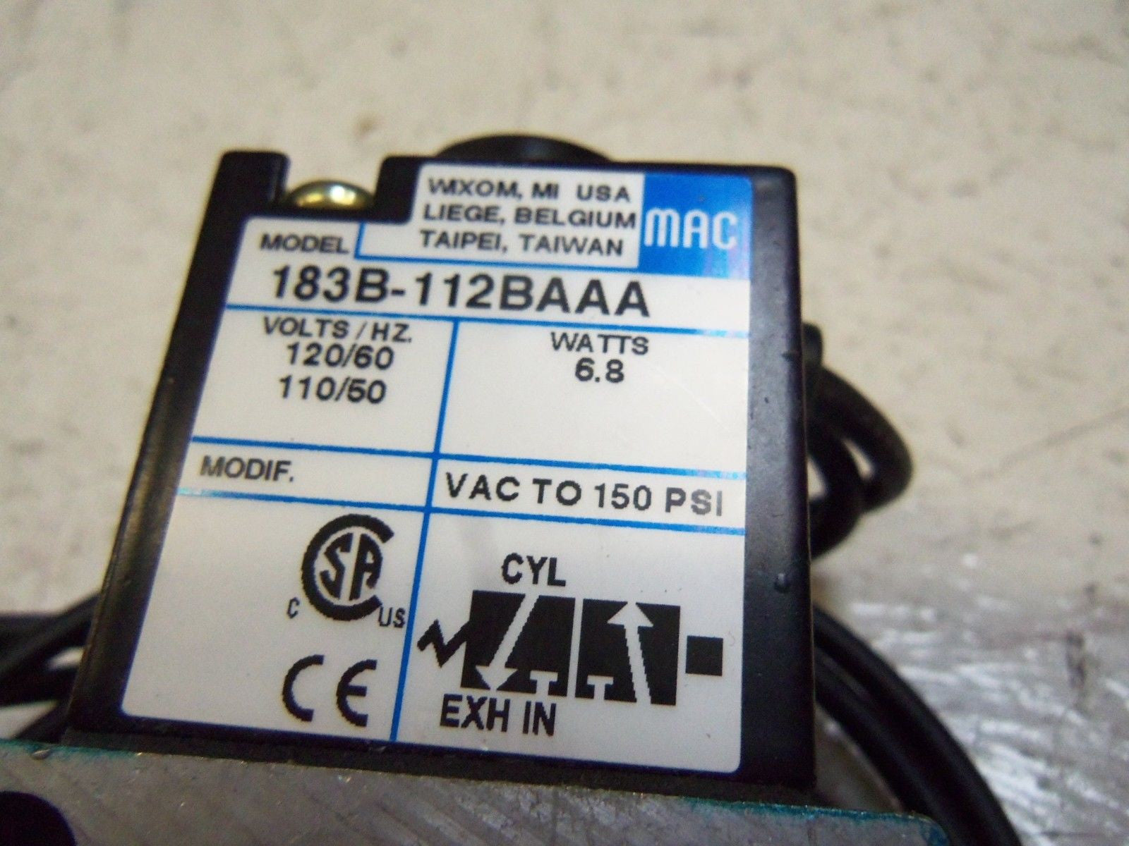 MAC 183B-112BA SOLENOID VALVE *NEW IN BOX*