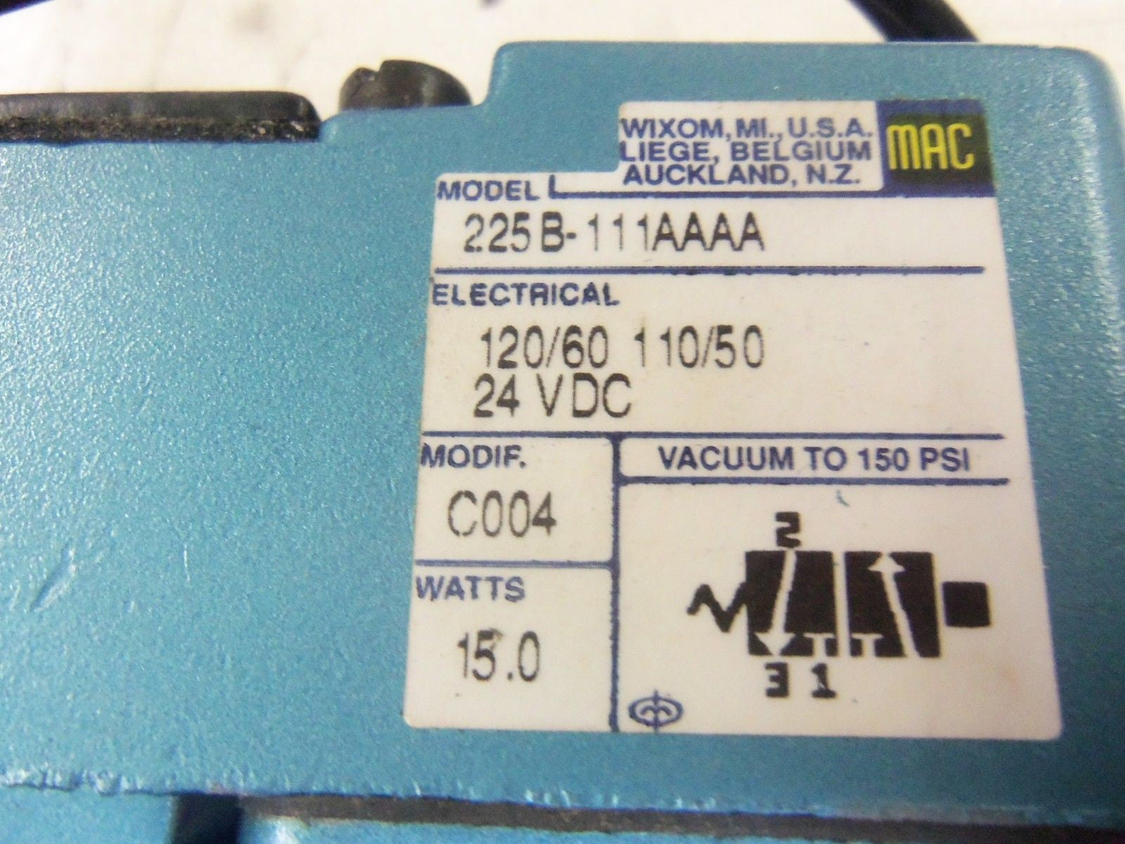 MAC 225B-111AAAA SOLENOID VALVE *USED*