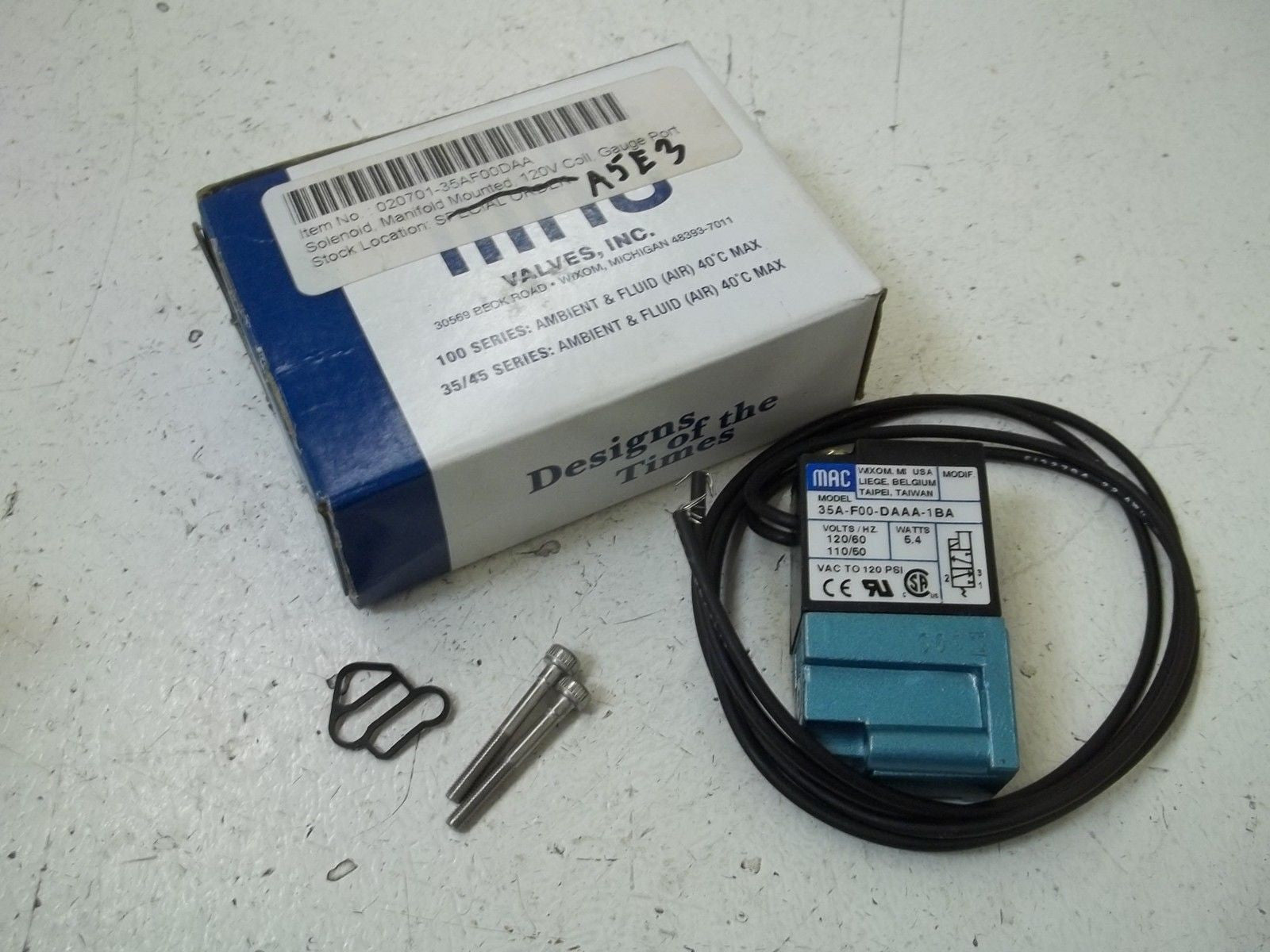 MAC 35A-F00-DAAA-1BA SOLENOID VALVE *NEW IN BOX*