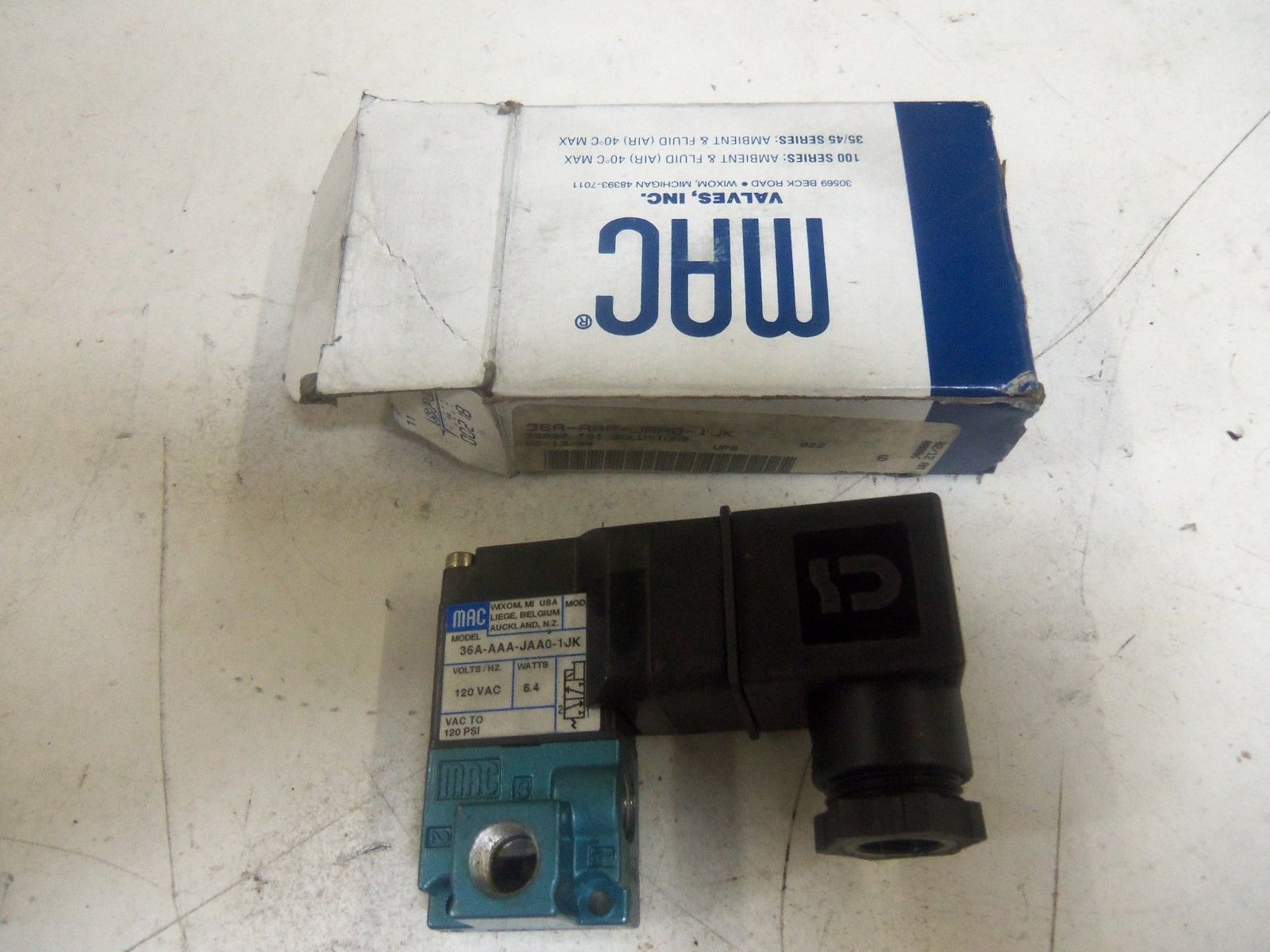 MAC 36A-AAA-JAA0-1JK SOLENOID VALVE *NEW IN BOX*