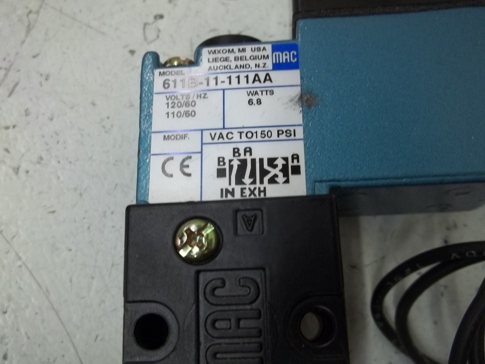 MAC 611B-11-111AA SOLENOID VALVE *USED*
