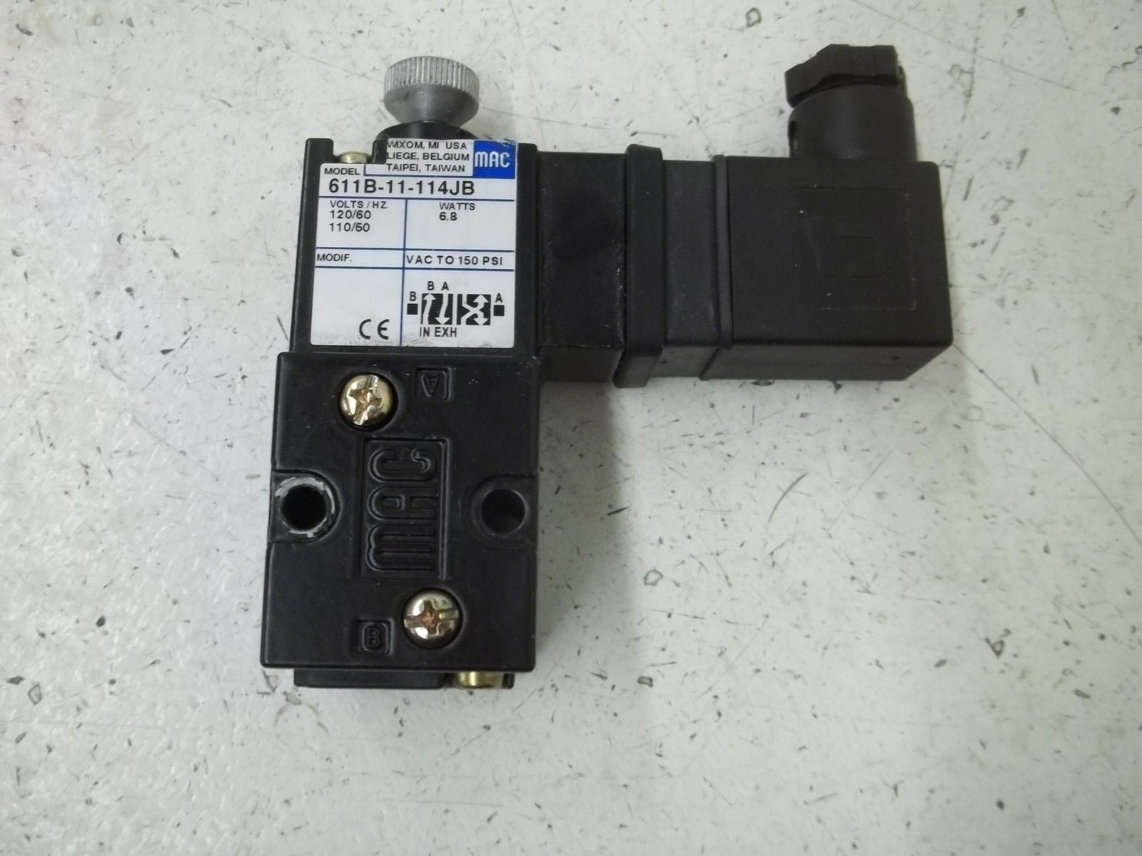 MAC 611B-11-114JB SOLENOID VALVE *USED*