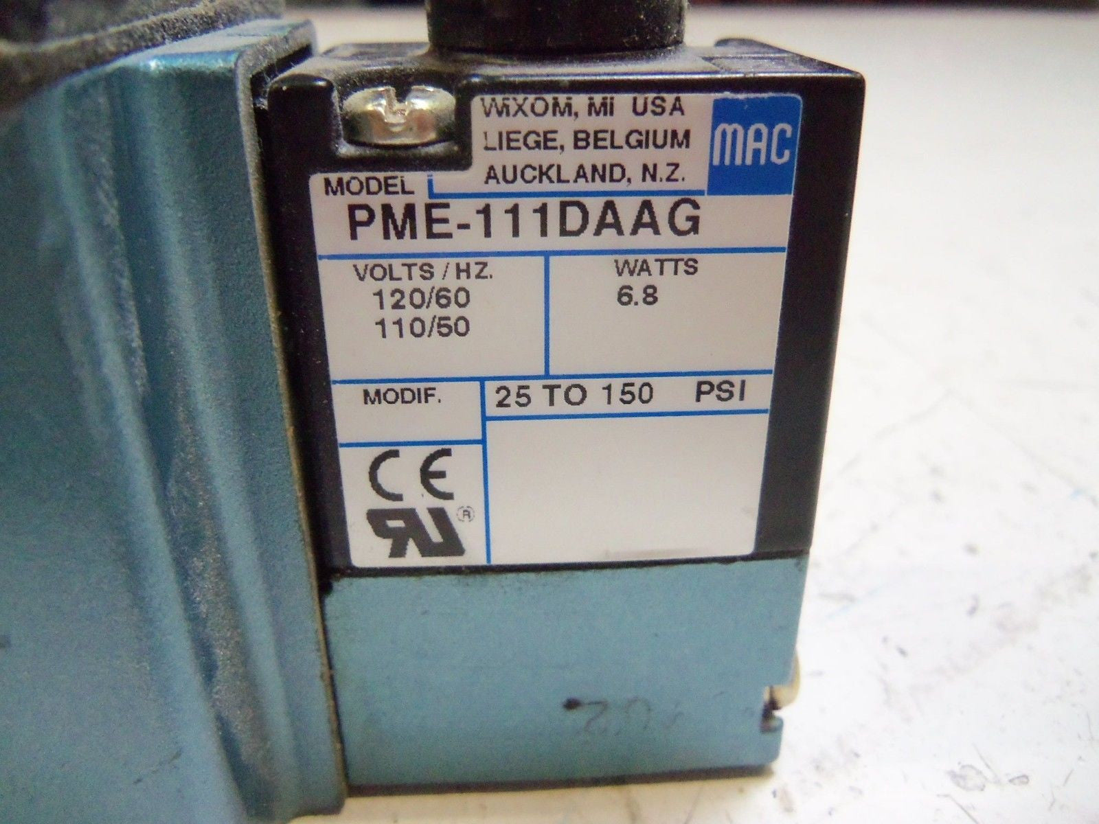 MAC 6213C-000-PM-111DA SOLENOID VALVE *USED*