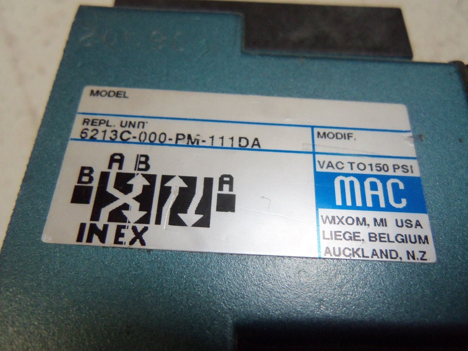 MAC 6213C-000-PM-111DA SOLENOID VALVE *USED*