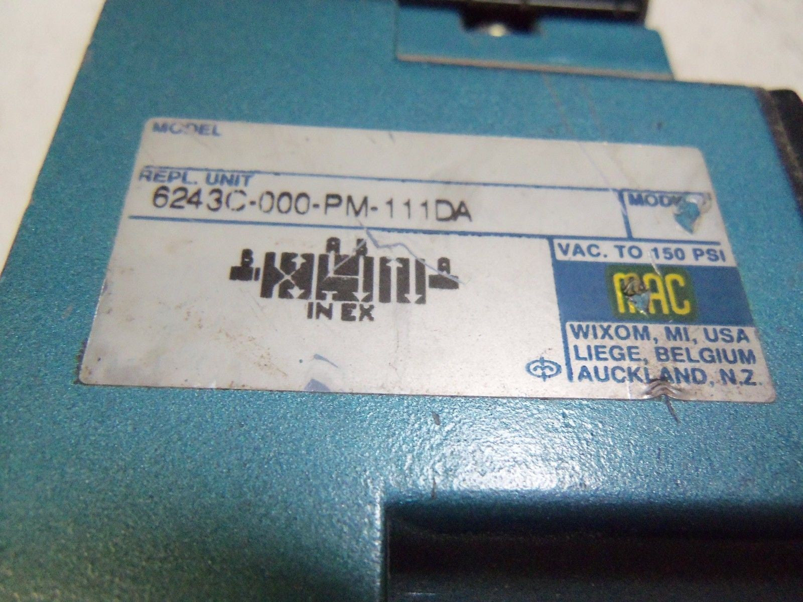 MAC 6243C-000-PM-111DA PNEUMATIC SOLENOID VALVE *USED*