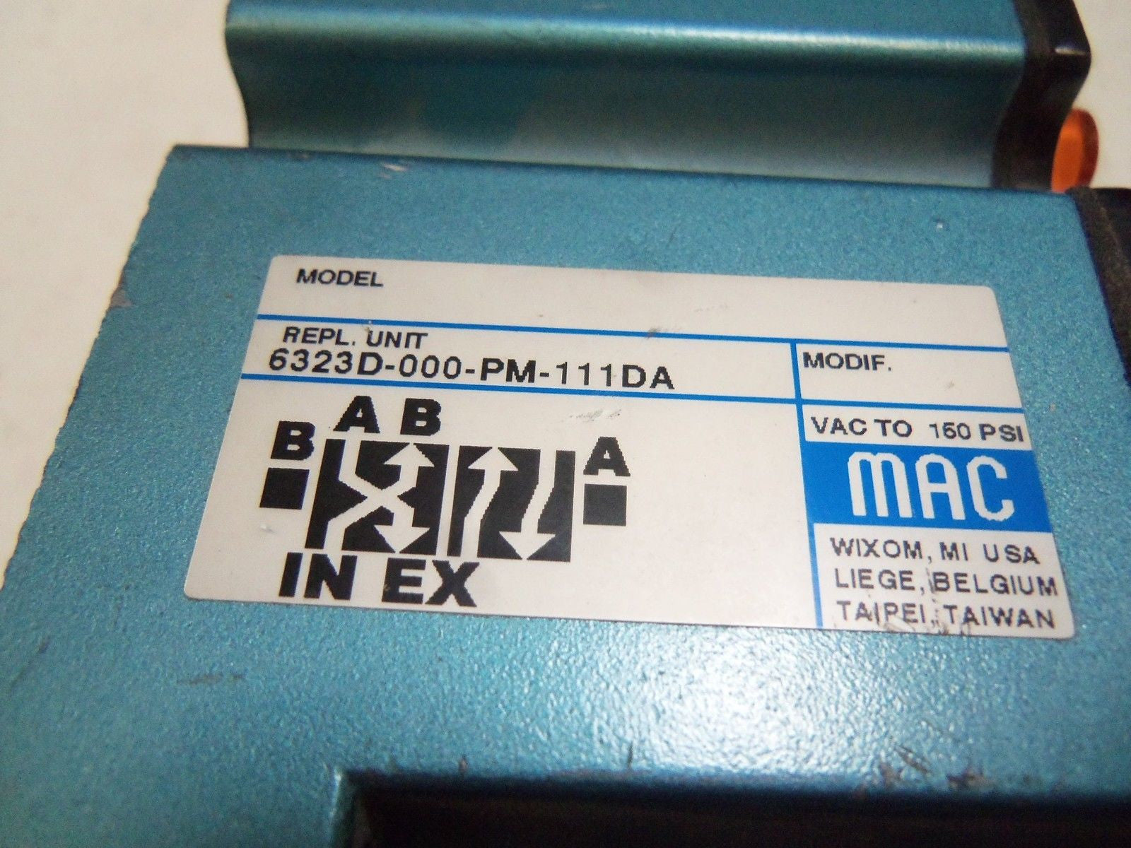 MAC 6323D-000-PM-111DA PNEUMATIC VALVE *USED*
