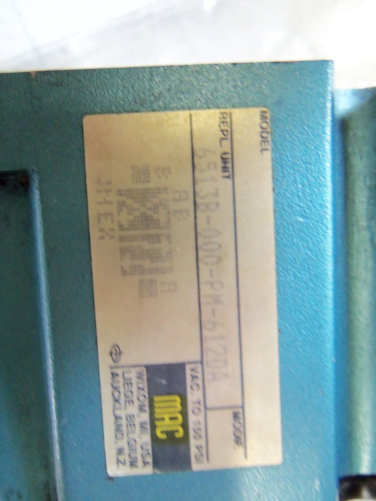 MAC 6513B-000-PM-612DA VALVE *USED*
