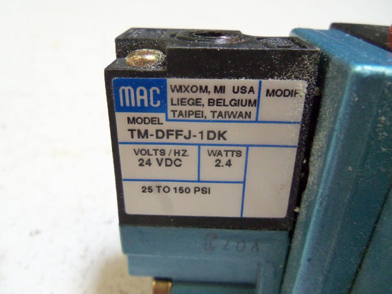 MAC 82A-AC-000-TM-DFFP-1DK SOLENOID VALVE *USED*