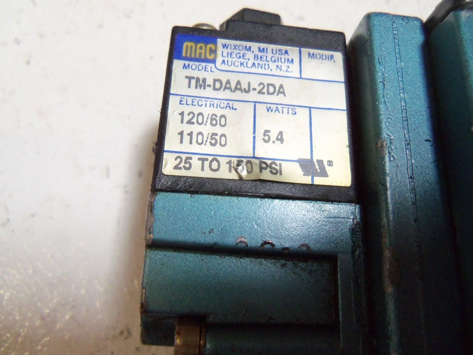 MAC 82A-AC-000-TM-DAAP-2DA SOLENOID VALVE *USED*