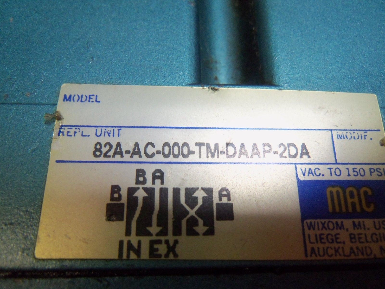 MAC 82A-AC-000-TM-DAAP-2DA SOLENOID VALVE *USED*