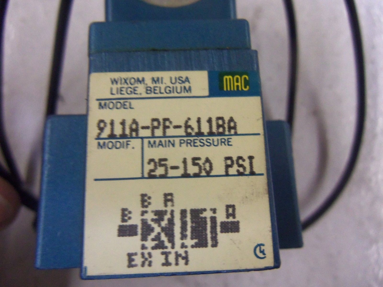 MAC 911A-PP-611RA VALVE *USED*