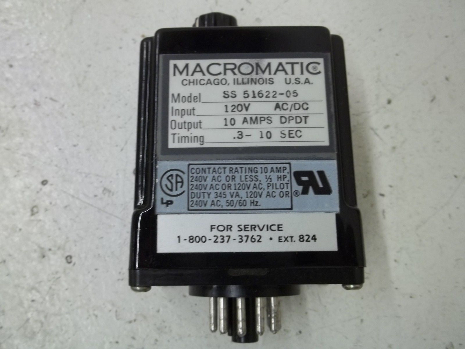 MACROMATIC SS51622-05 SOLID SATE TIME DELAY  RELAY 120V *NEW IN BOX*