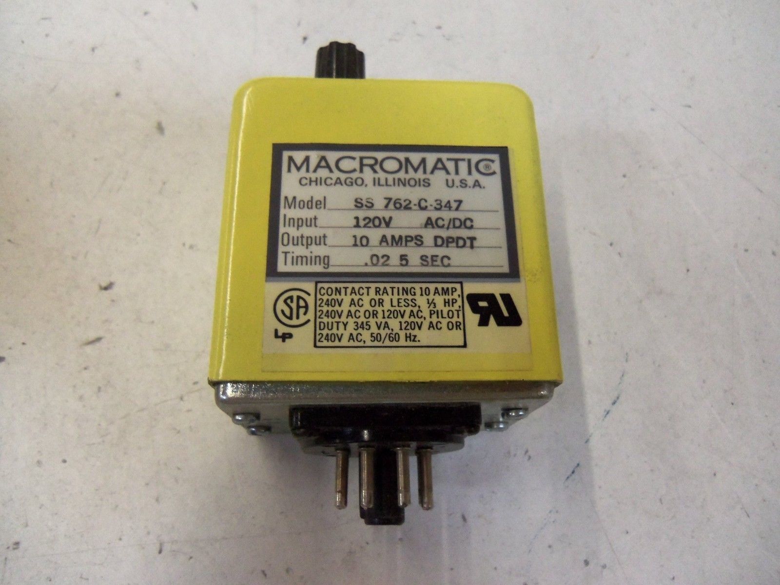 MACROMATIC SS 762-C-347 SOLID STATE TIME DELAY RELAY *NEW IN BOX*