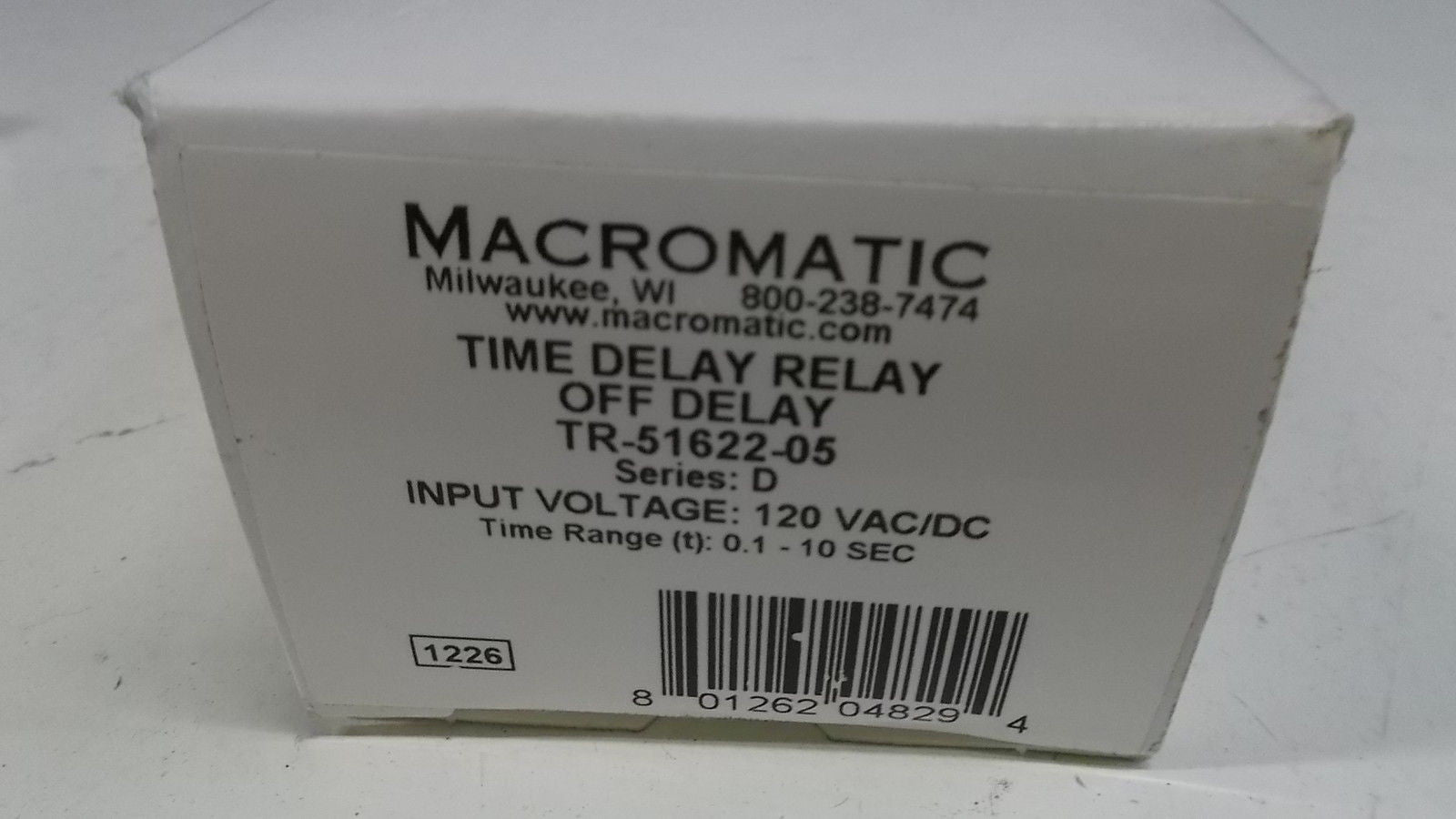 MACROMATICS TIME DELAY RELAY TR-51622-05 *NEW IN BOX*