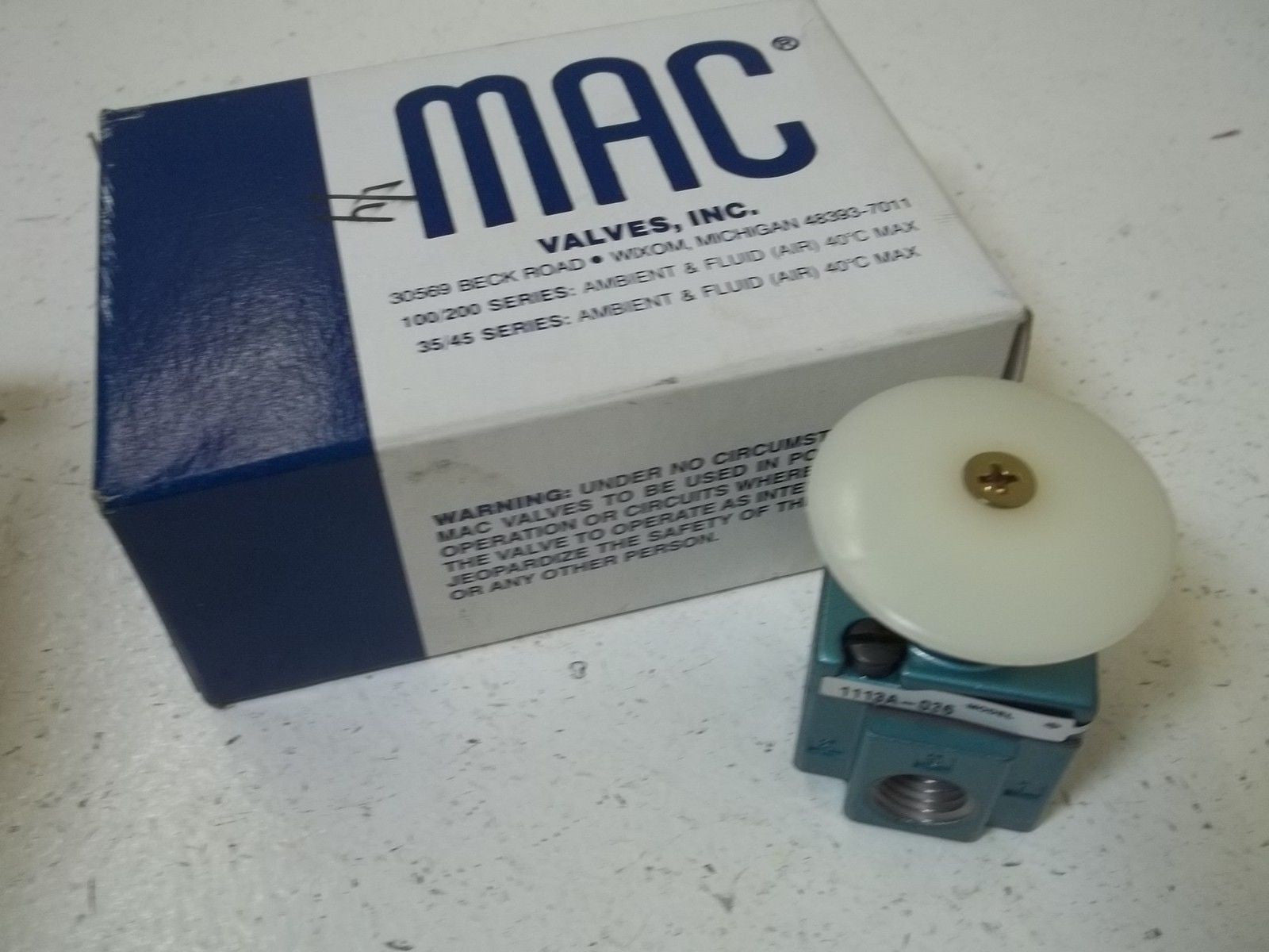 MAC VALVE 1113A-036 PUSH BUTTON OPERATOR *NEW IN BOX*