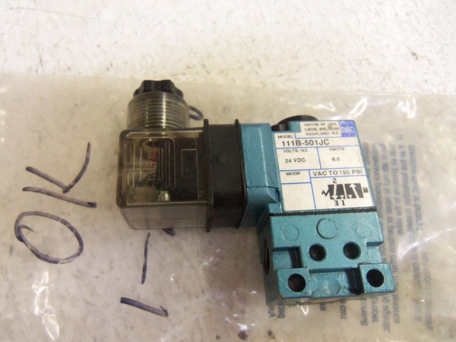 MAC VALVES 111B-501JC SOLENOID VALVE *NEW NO BOX*