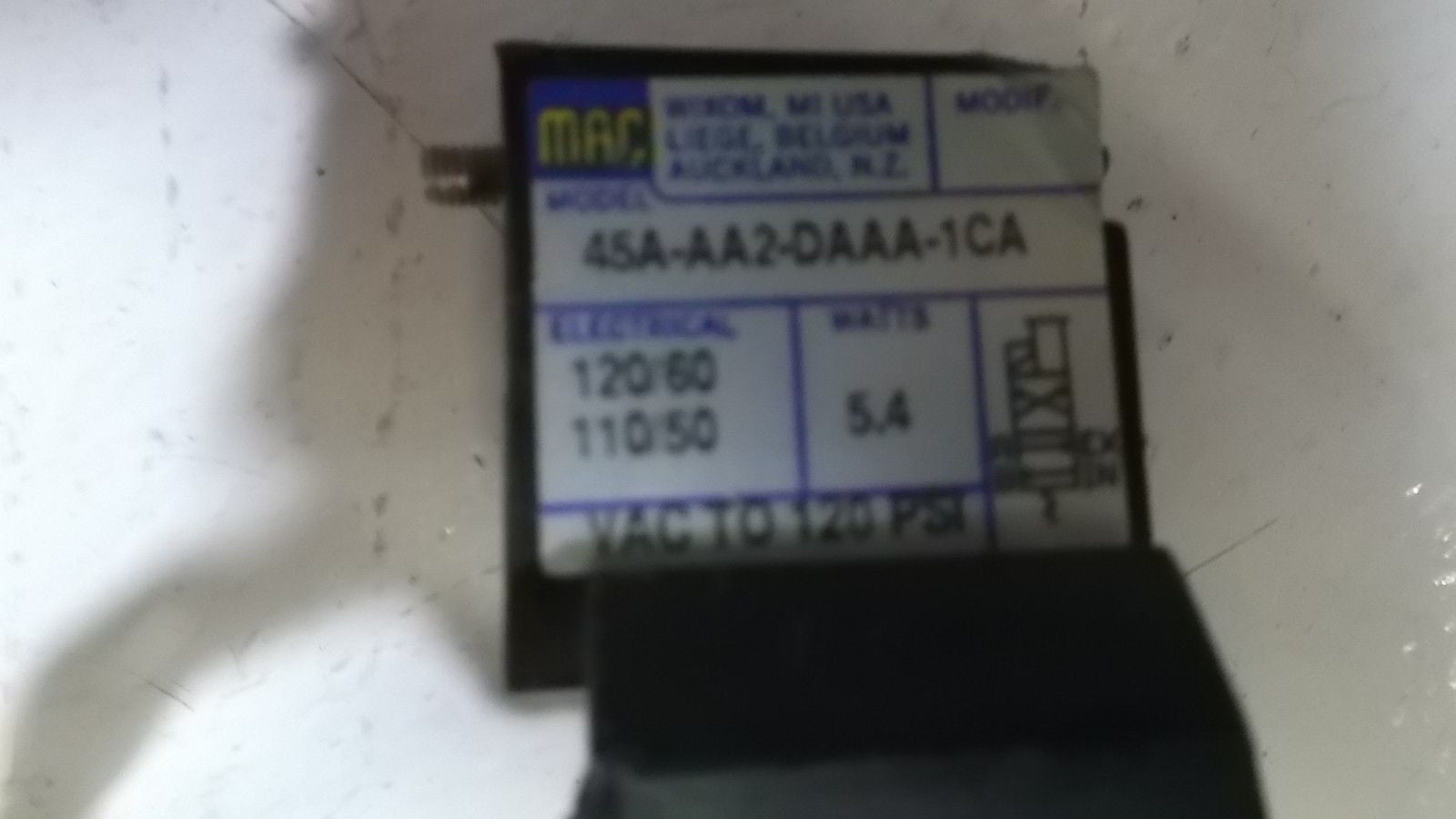 MAC 45A-AA2-DAAA-1CA SOLENOID VALVE *USED*
