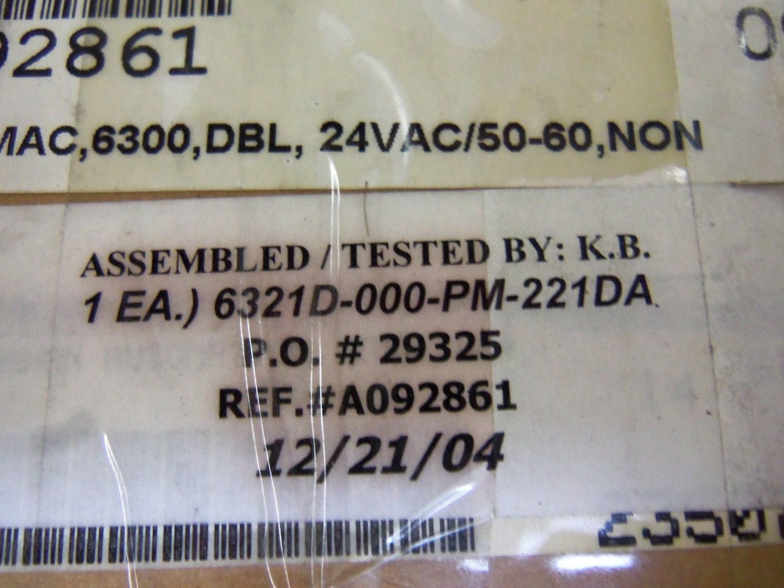 MAC VALVE 6321D-000-PM-221DA  *NEW*
