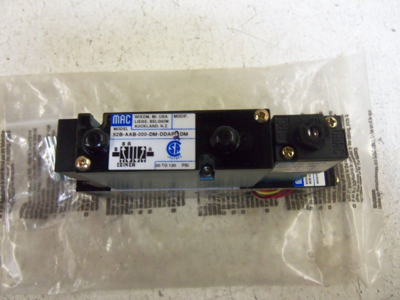 MAC VALVES 92B-AAB-000-DM-DDAP-2DM SOLENOID VALVE *NEW IN BOX*