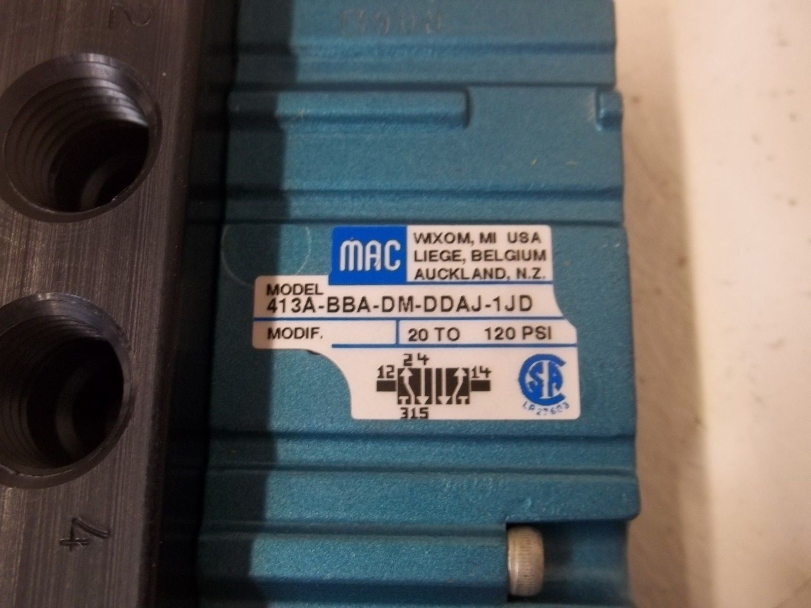 MAC VALVE INC. 413A-BBA-DM-DDAJ-1JD SOLENOID VALVE *NEW IN BOX*
