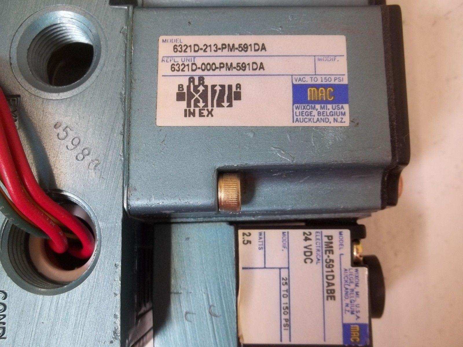 MAC VALVE INC. 6321D-213-PM-591DA SOLENOID VALVE *USED*