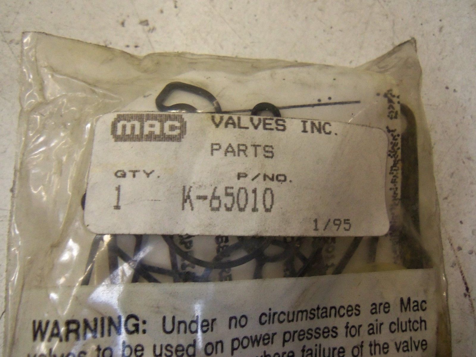 MAC VALVES INC. K-65010 *NEW IN FACTORY BAG*